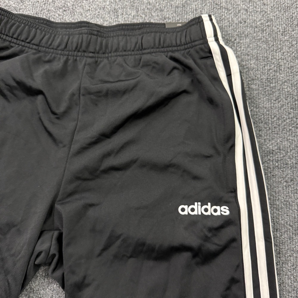 Adidas Essentials 3-Stripes Tricot Track Pants Mens M Black Tapered Jogger - Picture 4 of 14